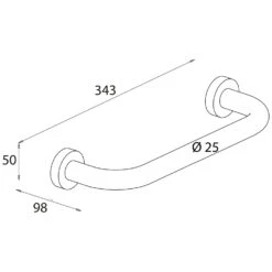 Bravat Varuna Mattschwarz Badewannengriff