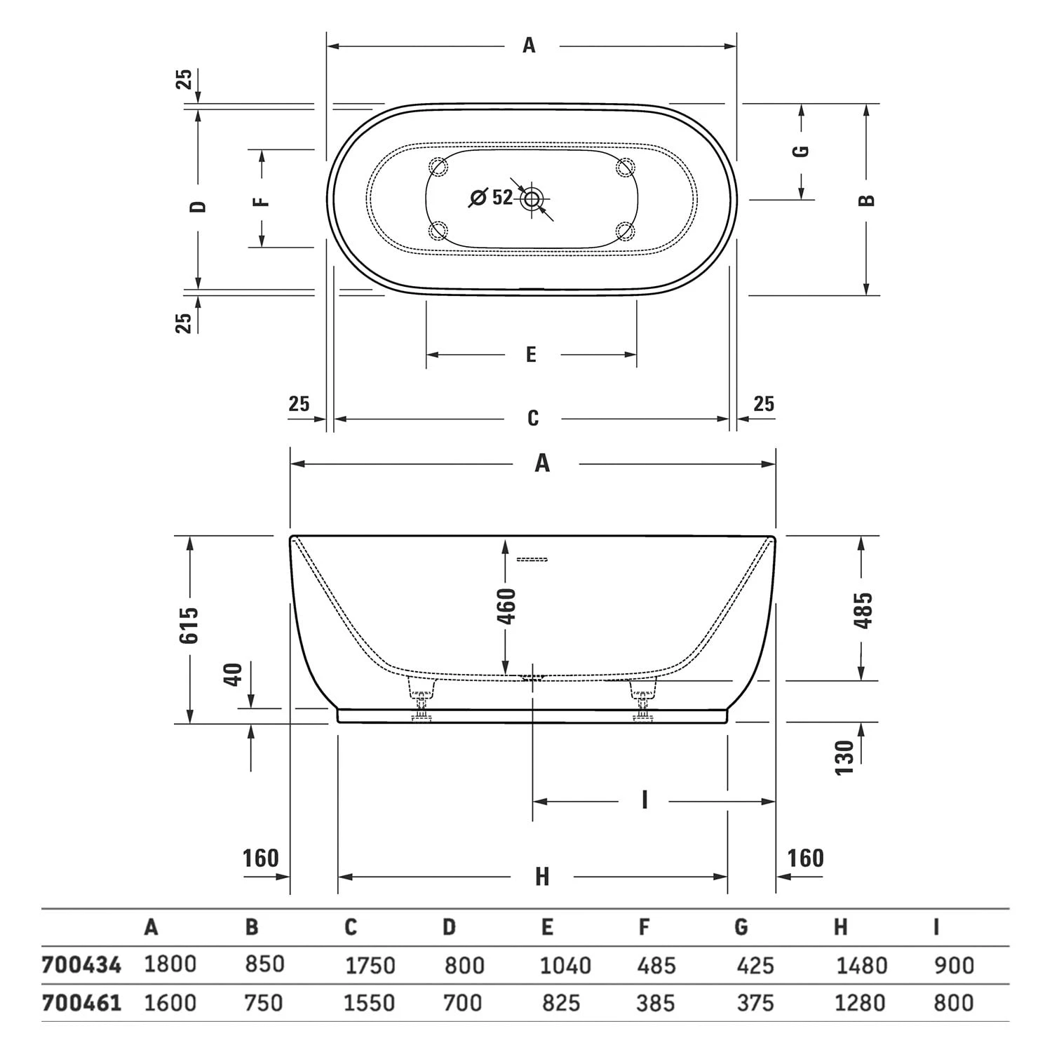 Duravit Luv Badewanne Freistehend 160 X 75 Cm, Mit Überlauf 4 Duravit Luv Badewanne Freistehend 160 X 75 Cm, Mit Überlauf – Bild 4