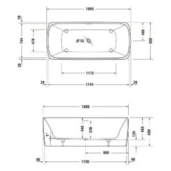 Duravit Qatego Rechteck-Whirlwanne Mit Air-System 180 X 80 Cm, Freistehend