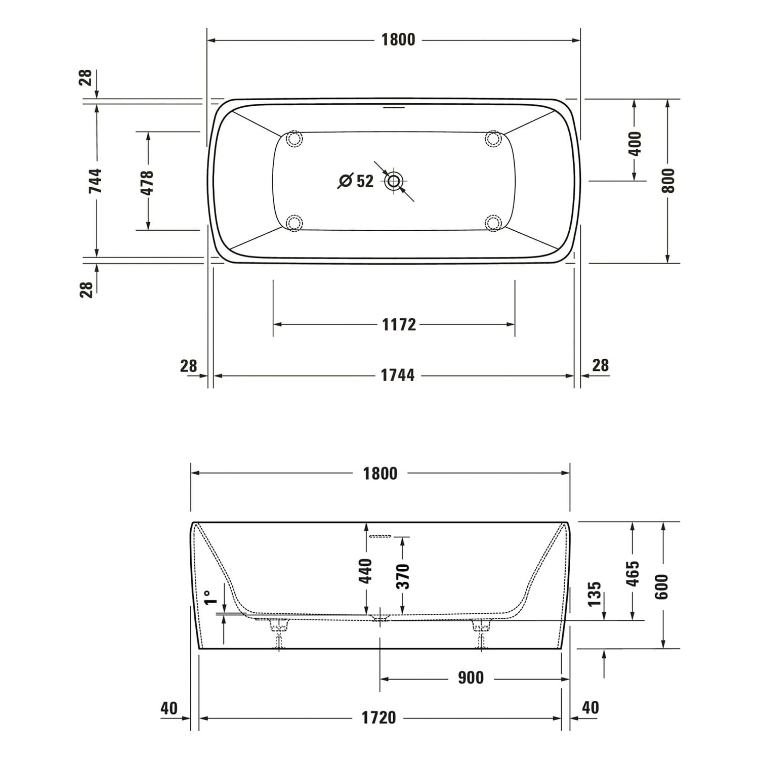 Duravit Qatego Rechteck-Whirlwanne Mit Air-System 180 X 80 Cm, Freistehend 1 Duravit Qatego Rechteck-Whirlwanne Mit Air-System 180 X 80 Cm, Freistehend