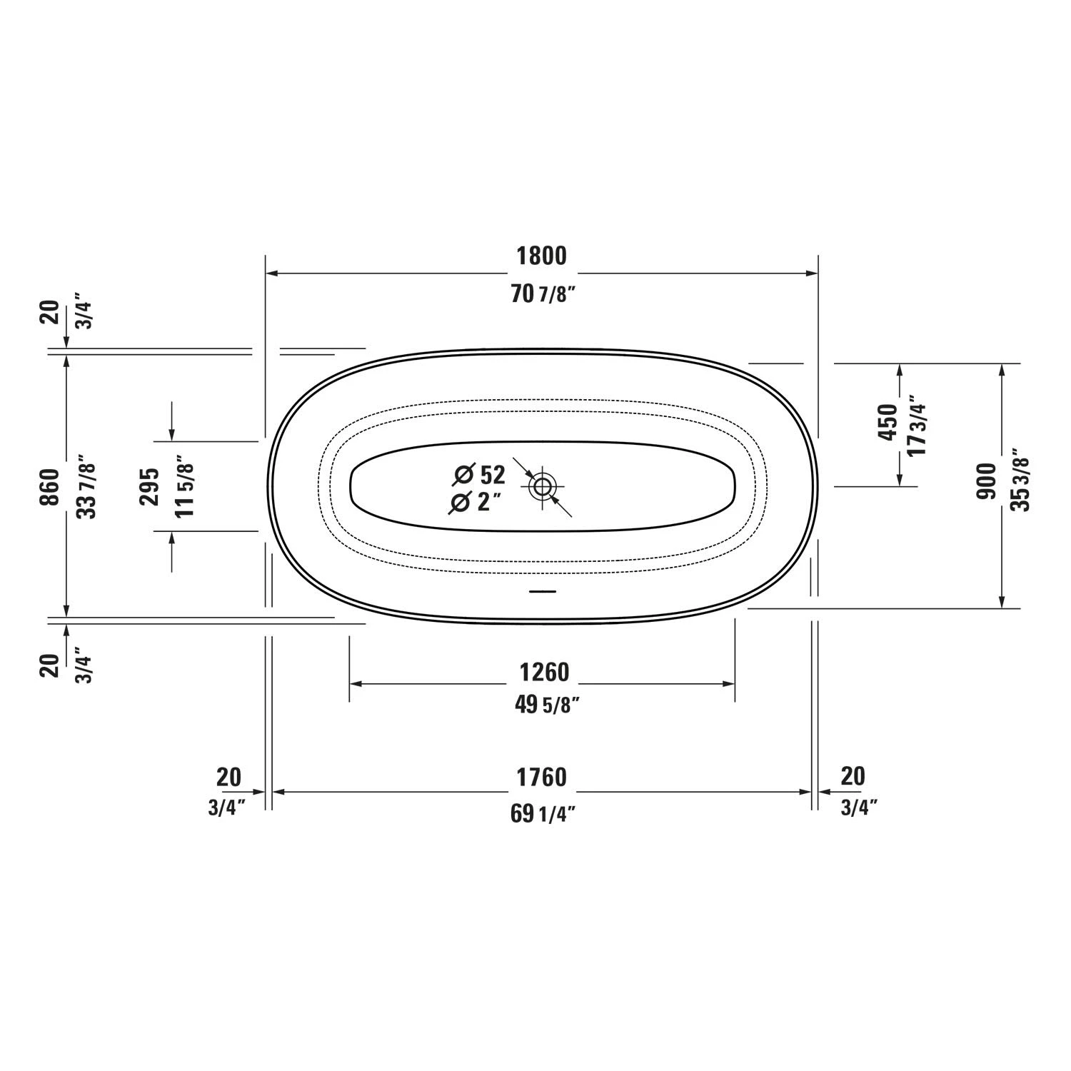 Duravit White Tulip Badewanne Freistehend 180 X 90 Cm 4 Duravit White Tulip Badewanne Freistehend 180 X 90 Cm – Bild 4