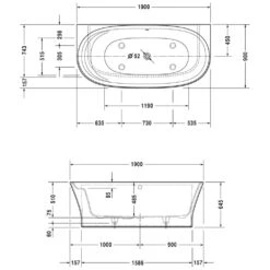 Duravit Cape Cod Badewanne Vorwandversion 190 X 90 Cm -Emco Badewannen Verkäufe hersteller duravit badewannen cape cod badewannevorwandversion 733836