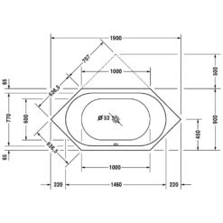 Duravit D-Code Sechseck Whirlwanne 190 X 90 Cm Mit Jet Project