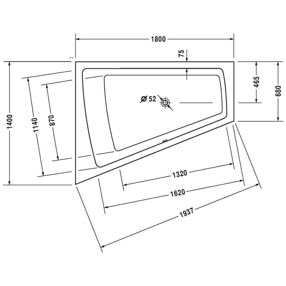 Duravit Paiova Whirlwanne 180 X 140 Cm Mit Combi-System L 1 Duravit Paiova Whirlwanne 180 X 140 Cm Mit Combi-System L