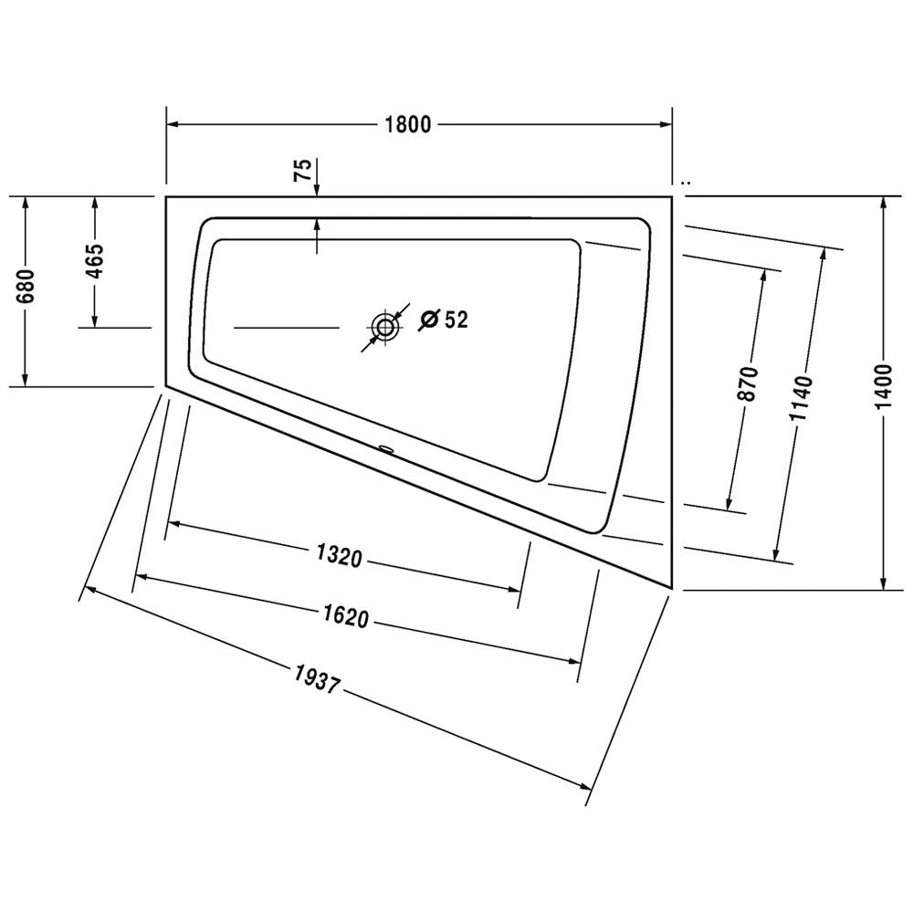 Duravit Paiova Whirlwanne 180 X 140 Cm Mit Combi-System P, Rückenschräge Rechts 1 Duravit Paiova Whirlwanne 180 X 140 Cm Mit Combi-System P, Rückenschräge Rechts
