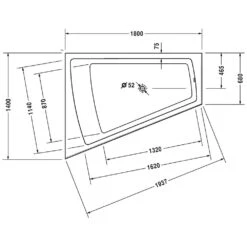 Duravit Paiova Whirlwanne 180 X 140 Cm Mit Combi-System E, Rückenschräge Links