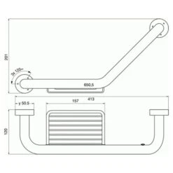 Emco Rondo 2 Wannengriff Mit Seifenkorb 41 Cm