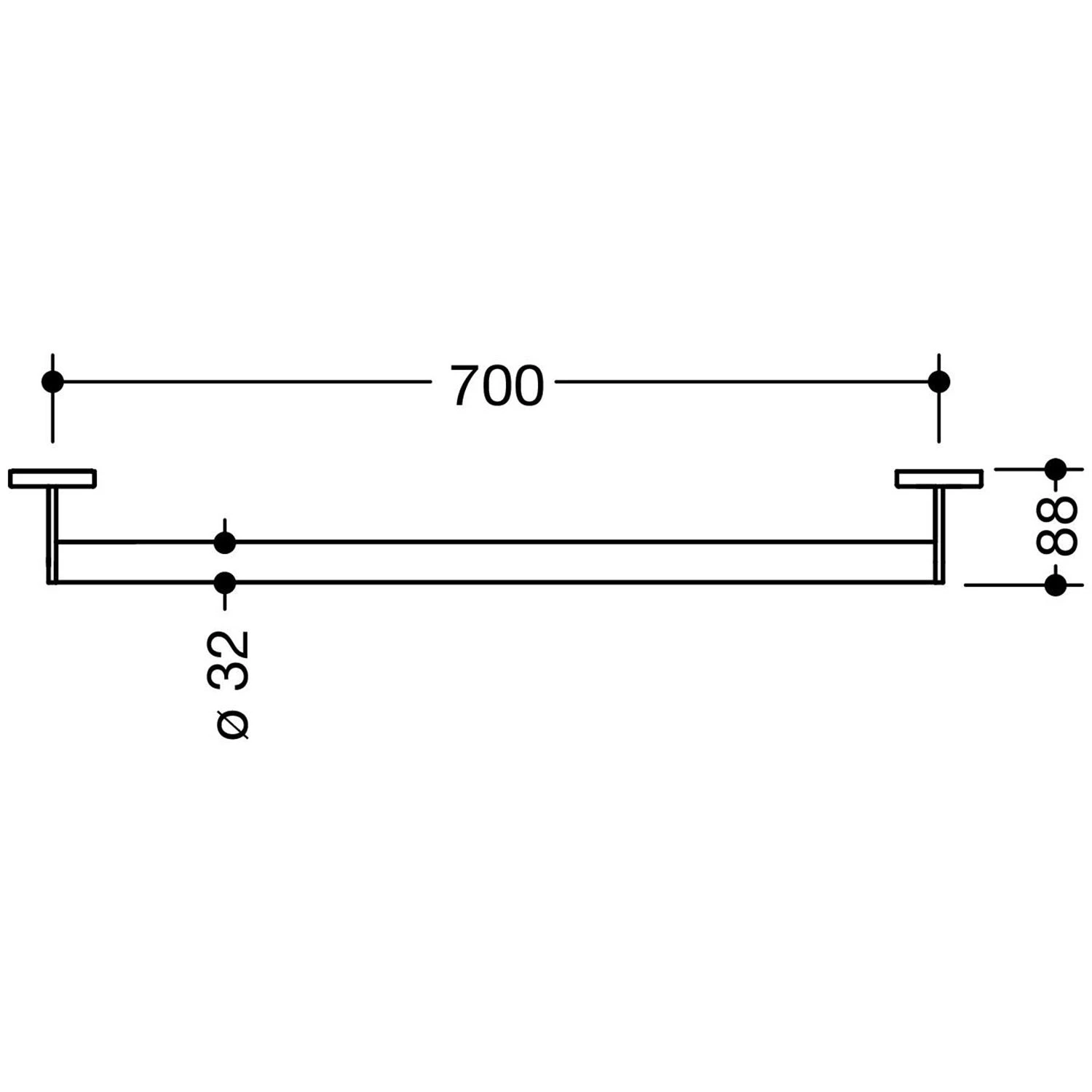 HEWI System 900 Haltegriff, 70 X 8,8 Cm 1 HEWI System 900 Haltegriff, 70 X 8,8 Cm