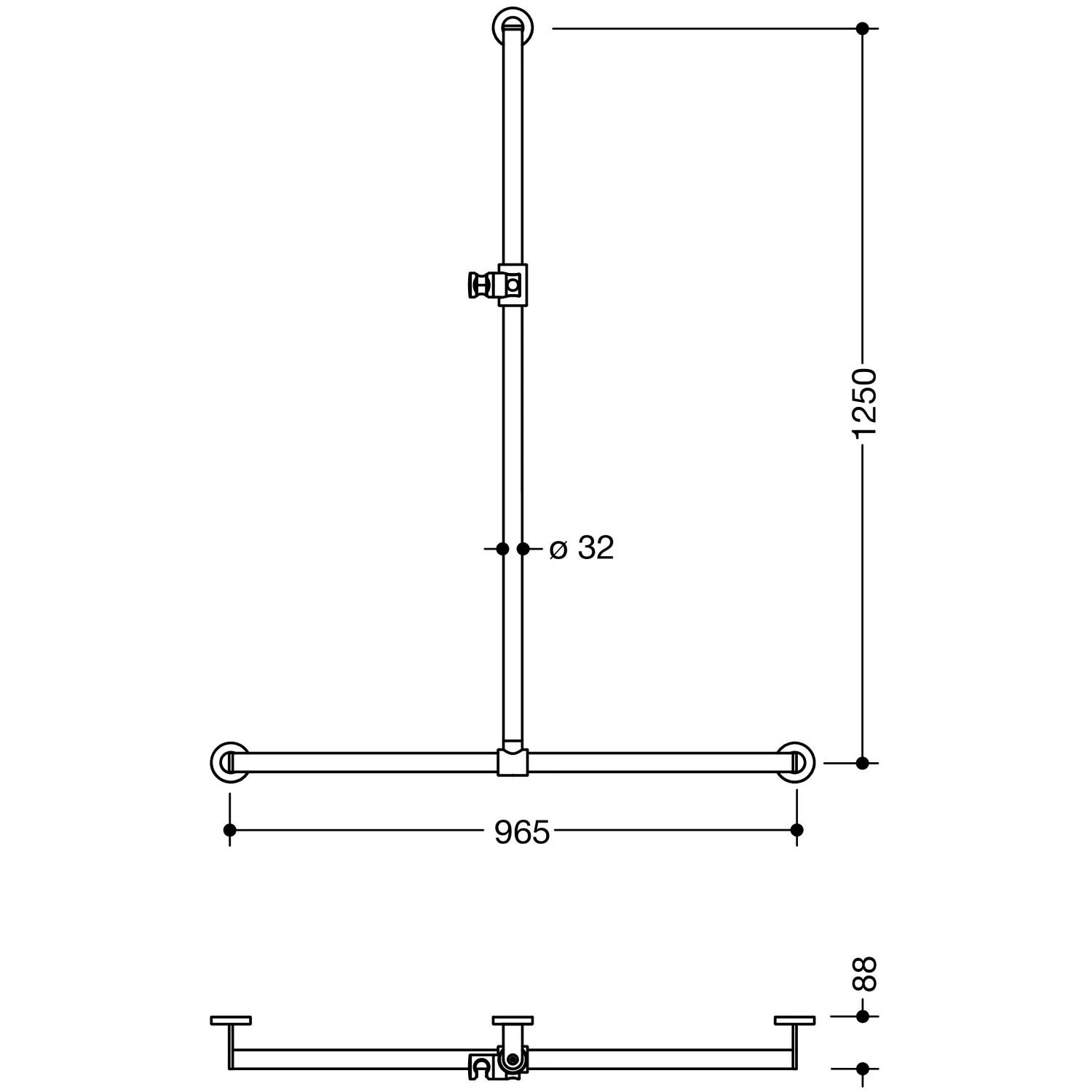 HEWI System 900 Duschhandlauf, 125 X 96,5 X 8,8 Cm 1 HEWI System 900 Duschhandlauf, 125 X 96,5 X 8,8 Cm