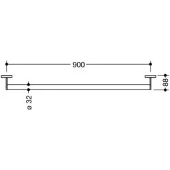 HEWI System 900 Haltegriff, 90 X 8,8 Cm