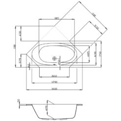 Hoesch Armada Sechseck-Badewanne 160 X 75 Cm