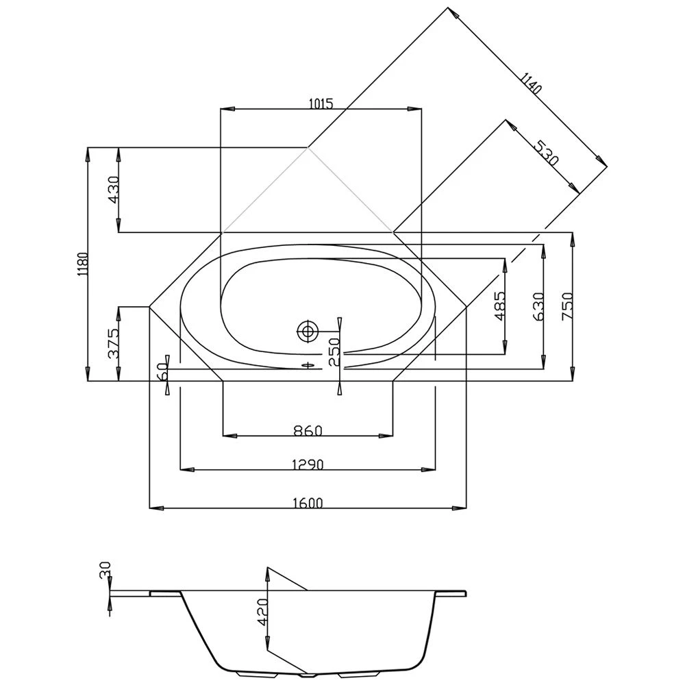 Hoesch Armada Sechseck-Badewanne 160 X 75 Cm 1 Hoesch Armada Sechseck-Badewanne 160 X 75 Cm