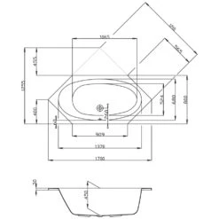 Hoesch Armada Sechseck-Badewanne 170 X 80 Cm
