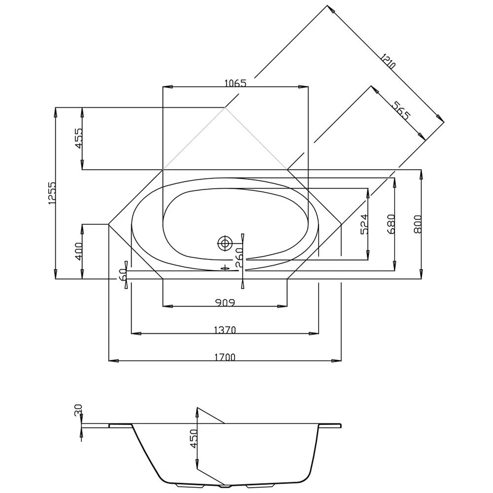 Hoesch Armada Sechseck-Badewanne 170 X 80 Cm 1 Hoesch Armada Sechseck-Badewanne 170 X 80 Cm