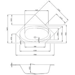 Hoesch Armada Sechseck-Badewanne 190 X 90 Cm