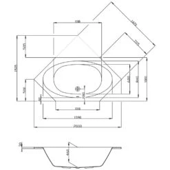 Hoesch Armada Sechseck-Badewanne 200 X 100 Cm