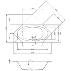 Hoesch Armada Sechseck-Badewanne 210 X 100 Cm