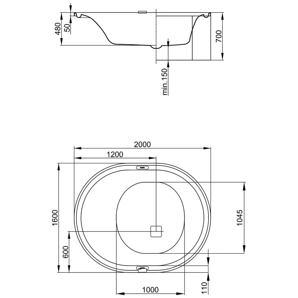 Hoesch Ergo+ Badewanne 200 X 160 Cm Freistehend Mit Außenverkleidung 4 Hoesch Ergo+ Badewanne 200 X 160 Cm Freistehend Mit Außenverkleidung – Bild 4