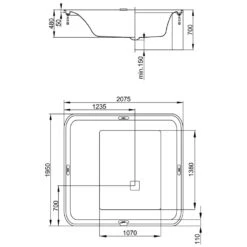 Hoesch Ergo+ Badewanne 207,5 X 195 Cm Freistehend Mit Außenverkleidung -Emco Badewannen Verkäufe hersteller hoesch badewannen whirlpools freistehende ergo 1405345