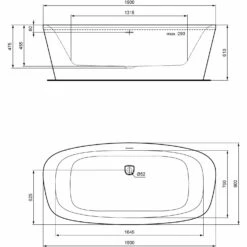 Ideal Standard Dea Freistehende Körperform-Badewanne 190 X 90 Cm, Inkl. Ab- Und Überlauflaufgarnitur -Emco Badewannen Verkäufe hersteller ideal standard badewannen freistehende koerperform 3296900