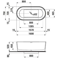 LAUFEN Val Oval-Badewanne Freistehend, Mit Überlaufspalt -Emco Badewannen Verkäufe hersteller laufen val badewanne 1190435