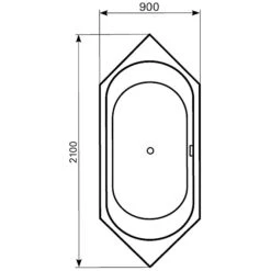 Mauersberger Sechseck-Badewanne Ovata 210 X 90 Cm
