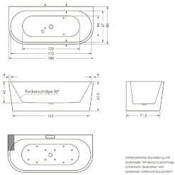 Repabad Livorno 180 Oval F Wand Sonderform Badewanne Mit Schürze
