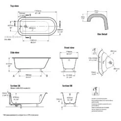 Victoria & Albert Hampshire Freistehende Badewanne, Füße Chrom Poliert