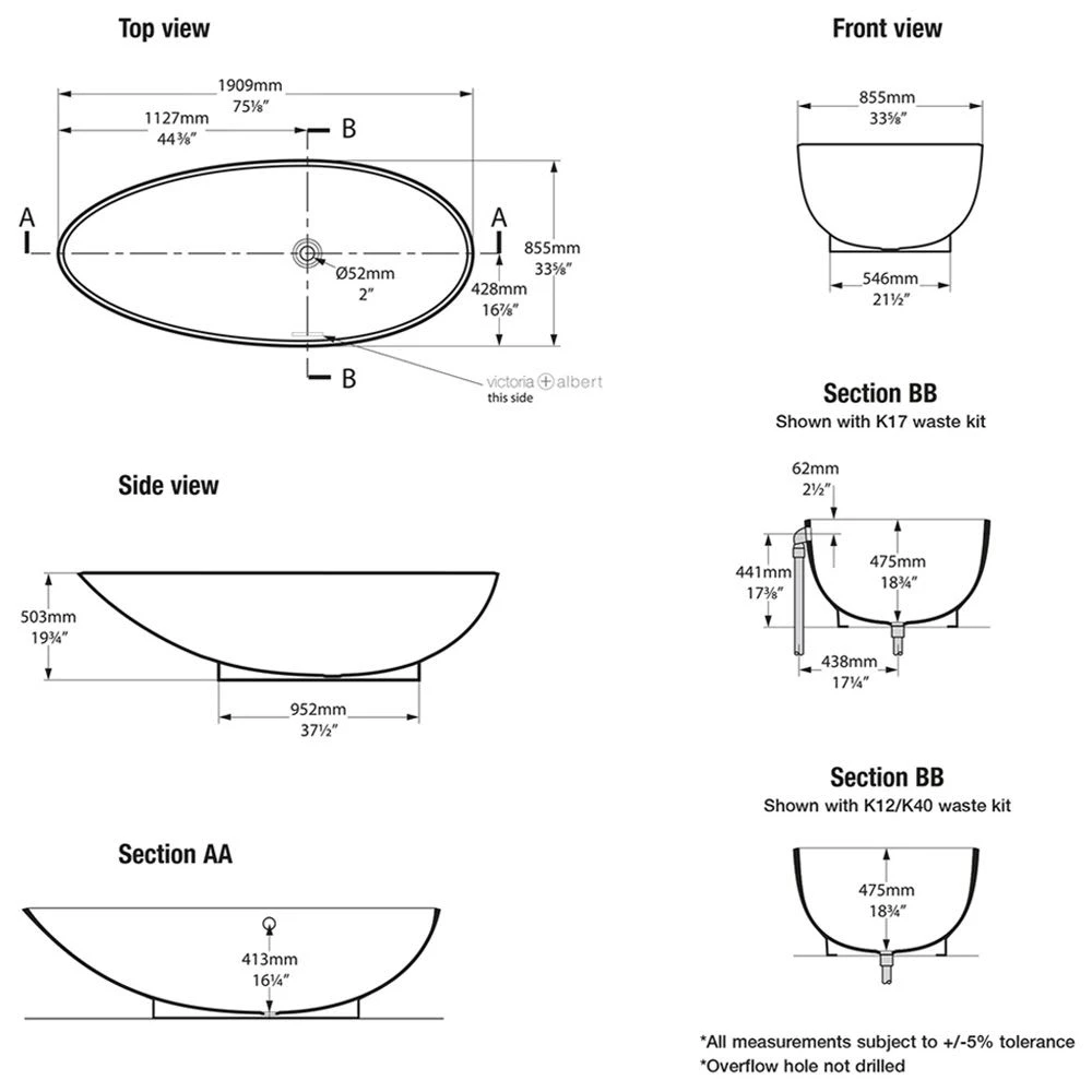 Victoria & Albert Napoli Freistehende Badewanne 4 Victoria & Albert Napoli Freistehende Badewanne – Bild 4