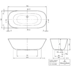Villeroy & Boch Theano Freistehende Badewanne 175 X 80 Cm -Emco Badewannen Verkäufe hersteller villeroy boch badewannen freistehend theano 6955583