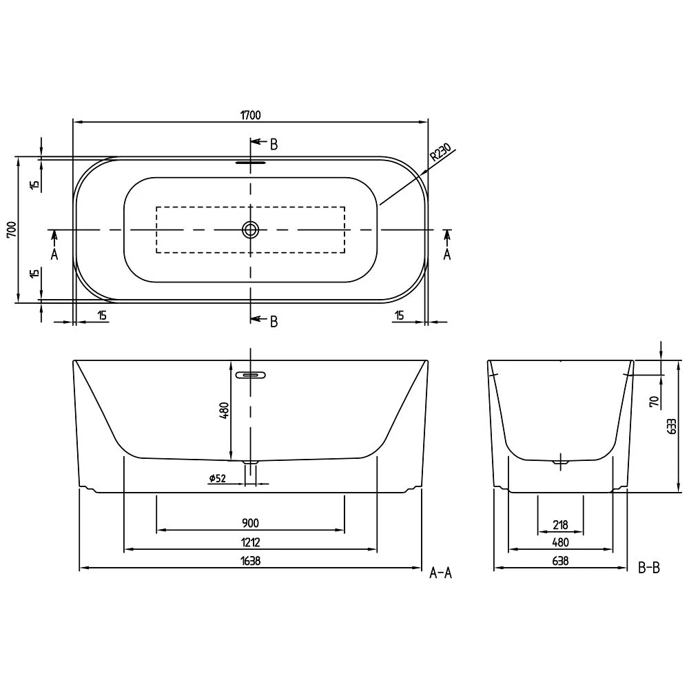 Villeroy & Boch Finion Freistehende Badewanne 170 X 70 Cm Mit Design-Ring 3 Villeroy & Boch Finion Freistehende Badewanne 170 X 70 Cm Mit Design-Ring – Bild 3
