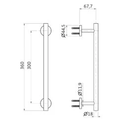Herzbach DEEP WHITE Wannengriff/Handtuchhalter 30 Cm