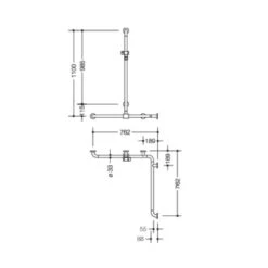 HEWI Serie 477/801 Duschhandlauf Mit Verschiebbarer Brausehalterstange Incl. Handbrause Und Brauseschlauch