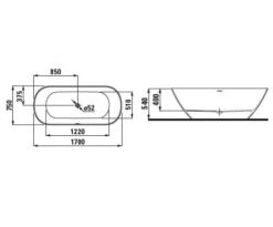 LAUFEN LUA Freistehende Badewanne 170 X 75 Cm -Emco Badewannen Verkäufe laufen alle serien lua freistehende badewanne 6919886