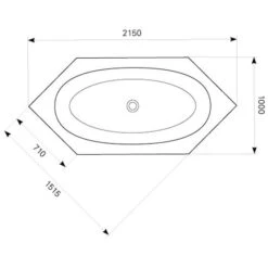 Mauersberger Sechseck-Badewanne Optusa 215 X 100 Cm