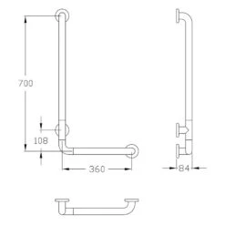 Silver Age System Winkelgriff 36 X 70 Cm