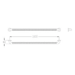 Silver Age System Haltegriff 110 Cm, Mit Struktur