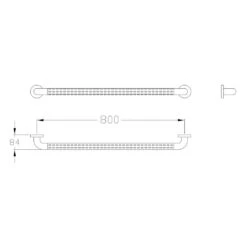 Silver Age System Haltegriff 80 Cm, Mit Struktur