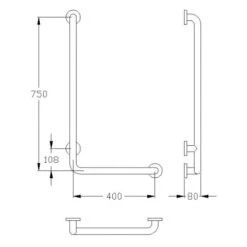 Silver Age System Winkelgriff 40 X 75 Cm, Links
