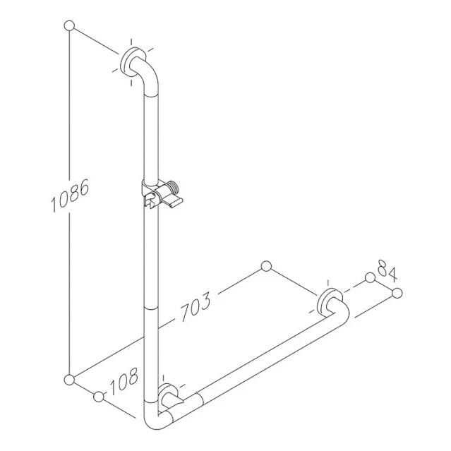 Silver Age System Winkelgriff 70,3 X 108,6 Cm, Mit Brausehalter 2 Silver Age System Winkelgriff 70,3 X 108,6 Cm, Mit Brausehalter – Bild 2