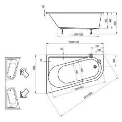 RAVAK Chrome Asymmetrische Badewanne 170 X 105 Cm, Links -Emco Badewannen Verkäufe ravak badewannen chrome asymmetrische 170 x 4381619