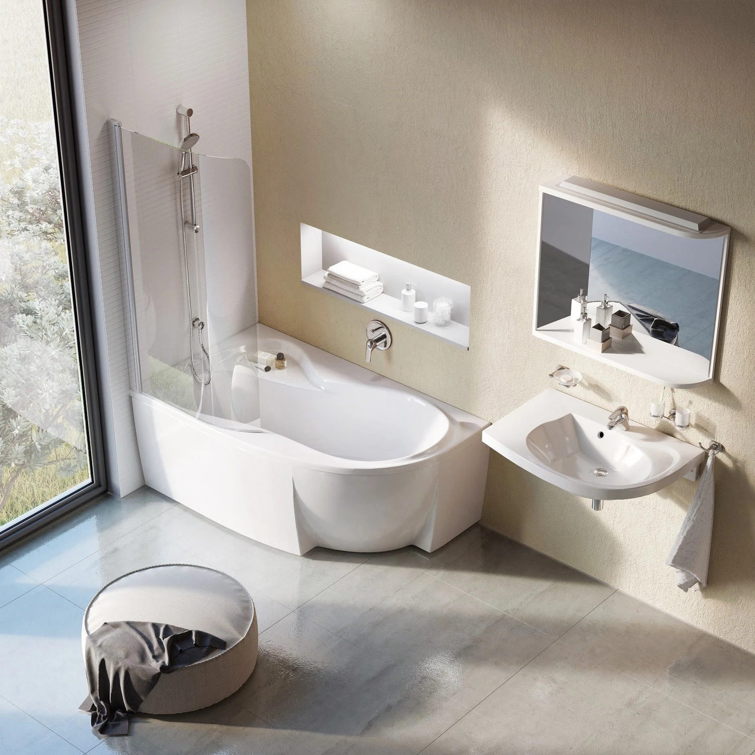 RAVAK Rosa 95 Asymmetrische Badewanne 150 X 95 Cm, Links 1 RAVAK Rosa 95 Asymmetrische Badewanne 150 X 95 Cm, Links