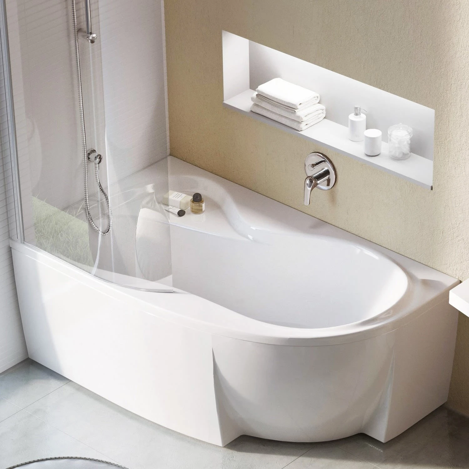 RAVAK Rosa 95 Asymmetrische Badewanne 160 X 95 Cm, Links 2 RAVAK Rosa 95 Asymmetrische Badewanne 160 X 95 Cm, Links – Bild 2