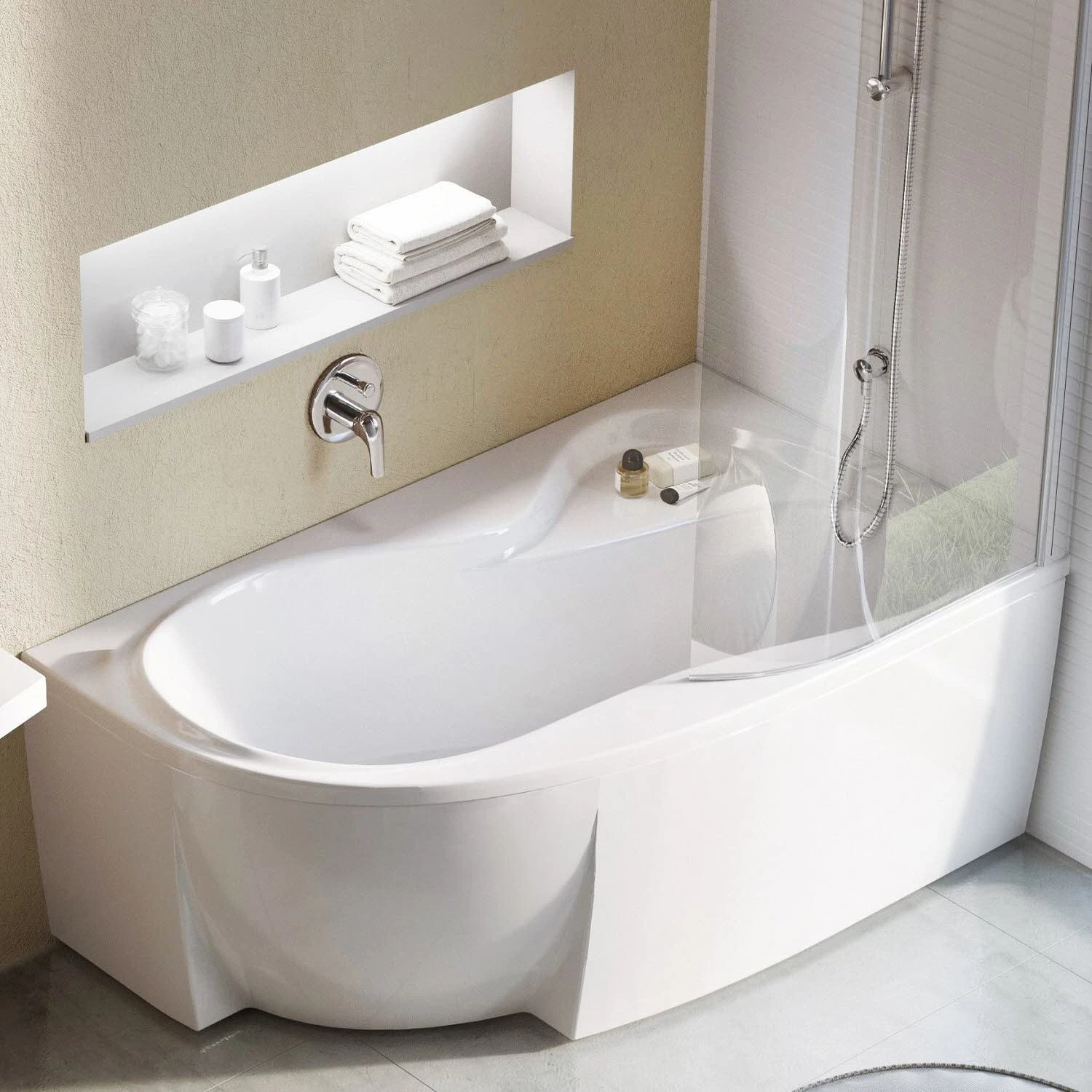 RAVAK Rosa 95 Asymmetrische Badewanne 160 X 95 Cm, Rechts 2 RAVAK Rosa 95 Asymmetrische Badewanne 160 X 95 Cm, Rechts – Bild 2