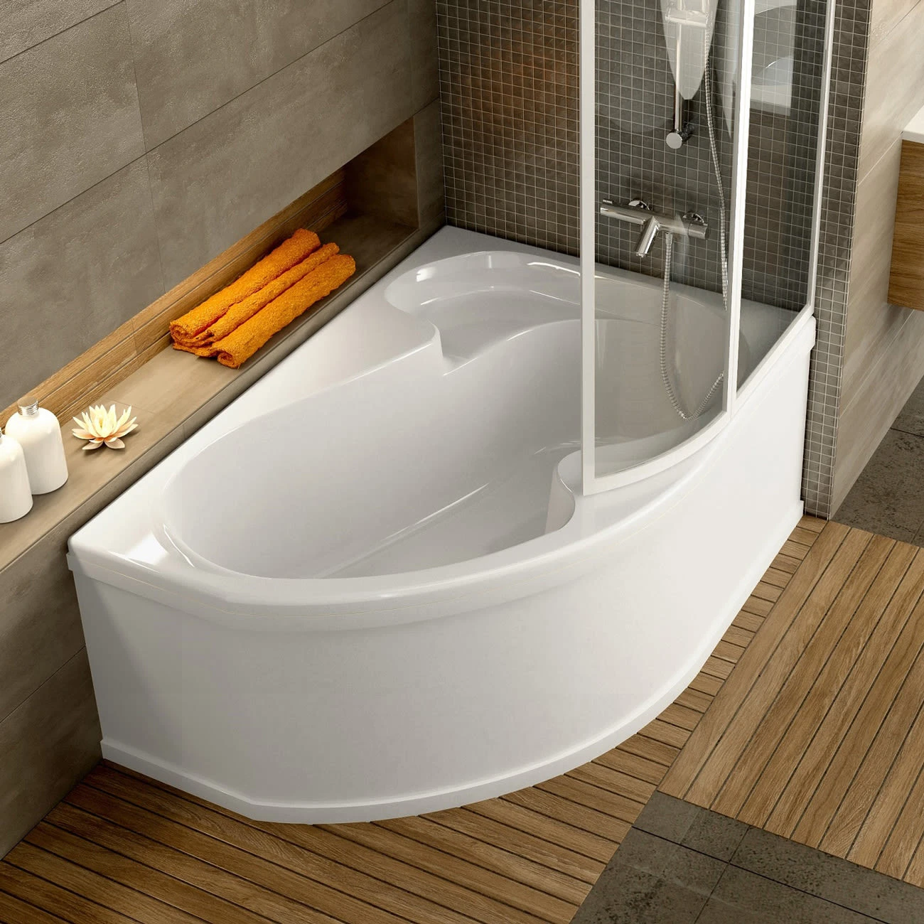 RAVAK Rosa I Asymmetrische Badewanne 140 X 105 Cm, Rechts 2 RAVAK Rosa I Asymmetrische Badewanne 140 X 105 Cm, Rechts – Bild 2
