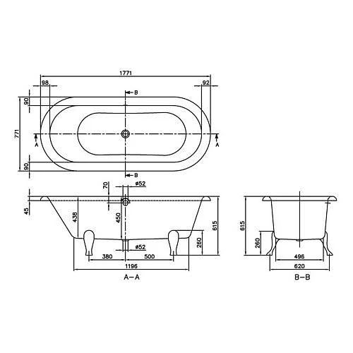 Villeroy & Boch Hommage Duo Badewanne 177,1 X 77,1 Cm, Freistehend 3 Villeroy & Boch Hommage Duo Badewanne 177,1 X 77,1 Cm, Freistehend – Bild 3
